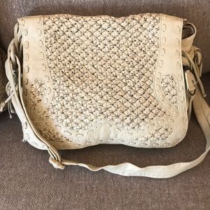 Anthropologie Schuler & Sons Cream Messenger Bag